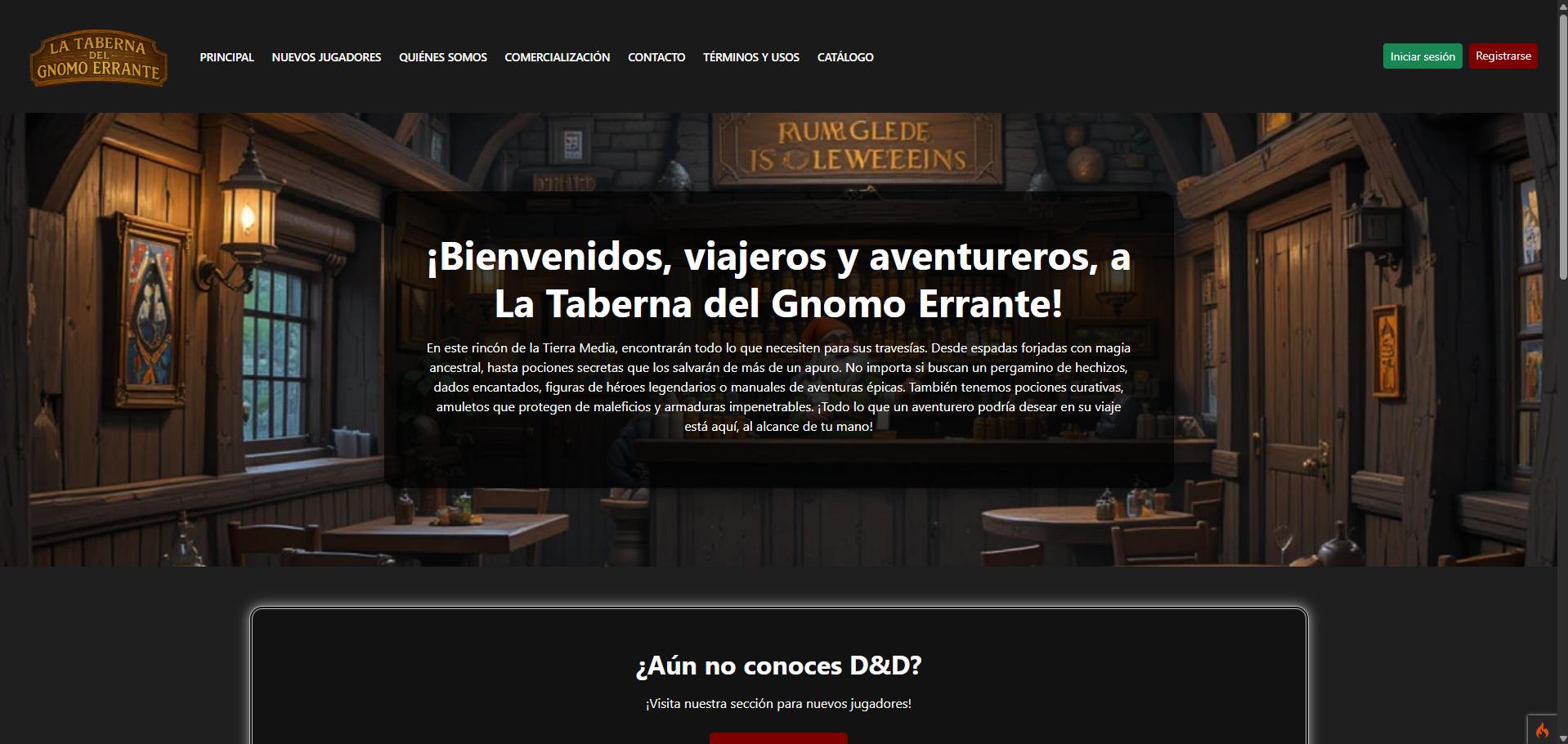 E-commerce temático Dragones y Mazmorras